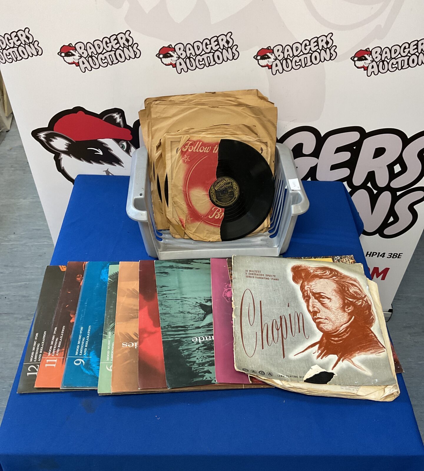 Box of classical music vinyl records & gramophone records