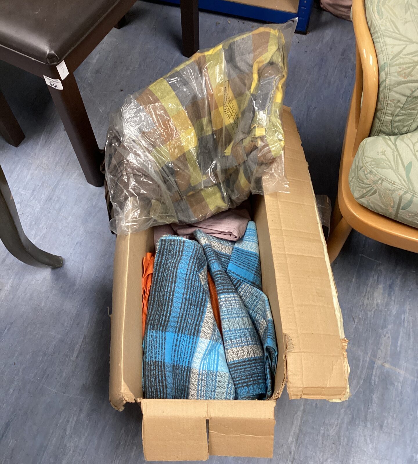 Box of mixed upholsters fabrics