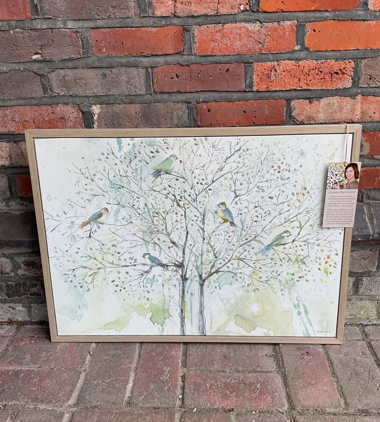 Ulyana hammond isle of wight artist framed canvas print of birds in a tree