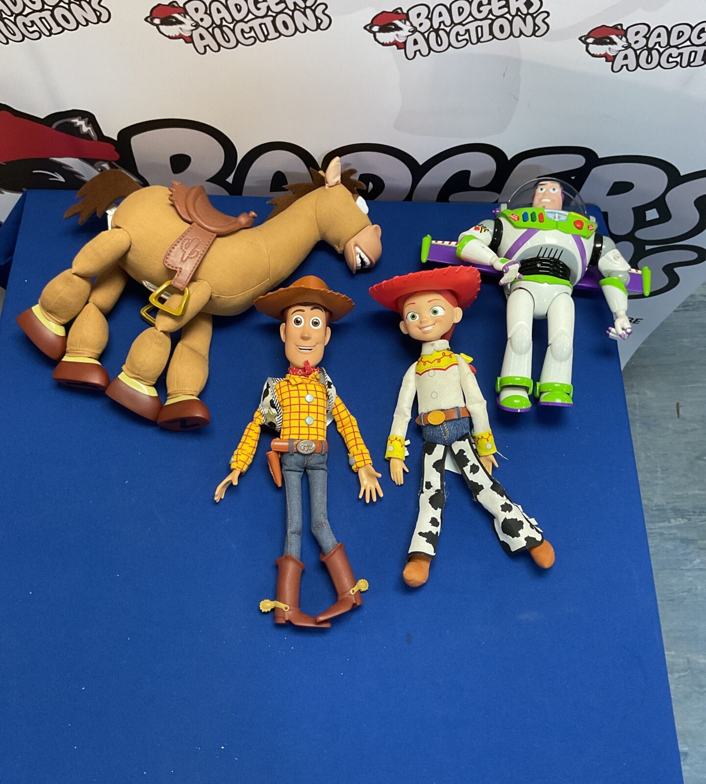 Box of disney pixar toy story figures and soft toys inc thinkway toys