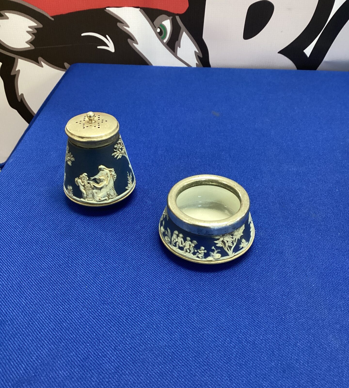 Wedgewood Salt and Pepper pot and dish