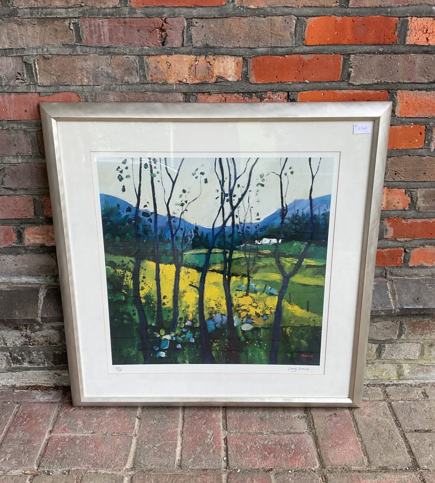 Davy brown signed limited edition 124/675 print of a meadow through trees