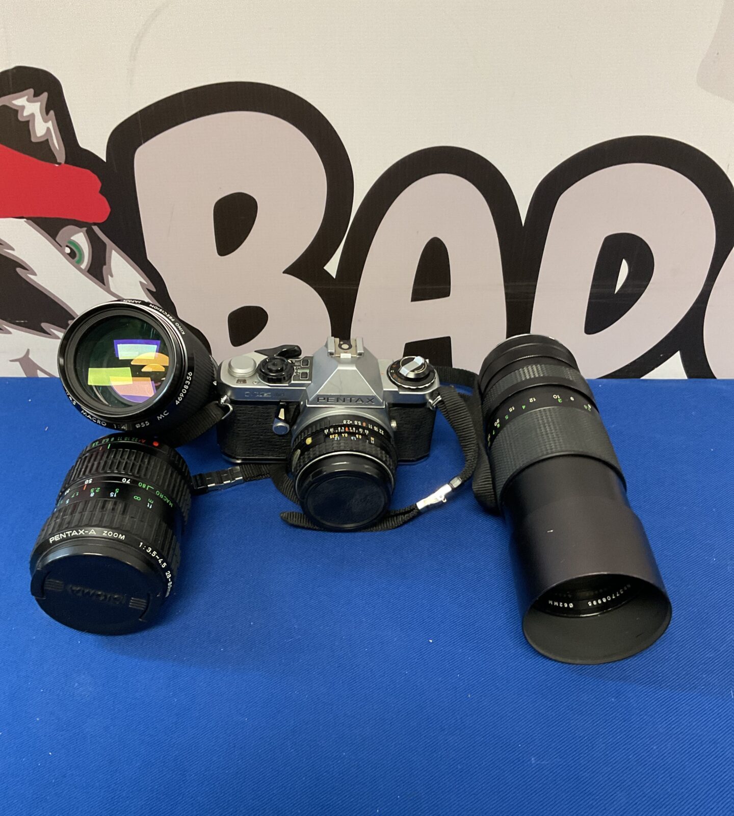 Pentax me super 35mm camera with lenses