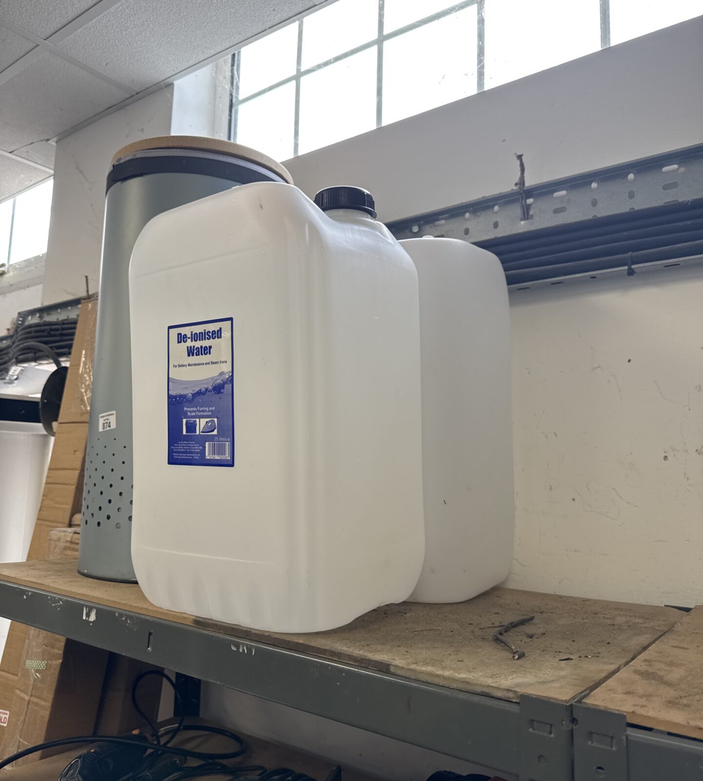 Two 25l empty water barrels