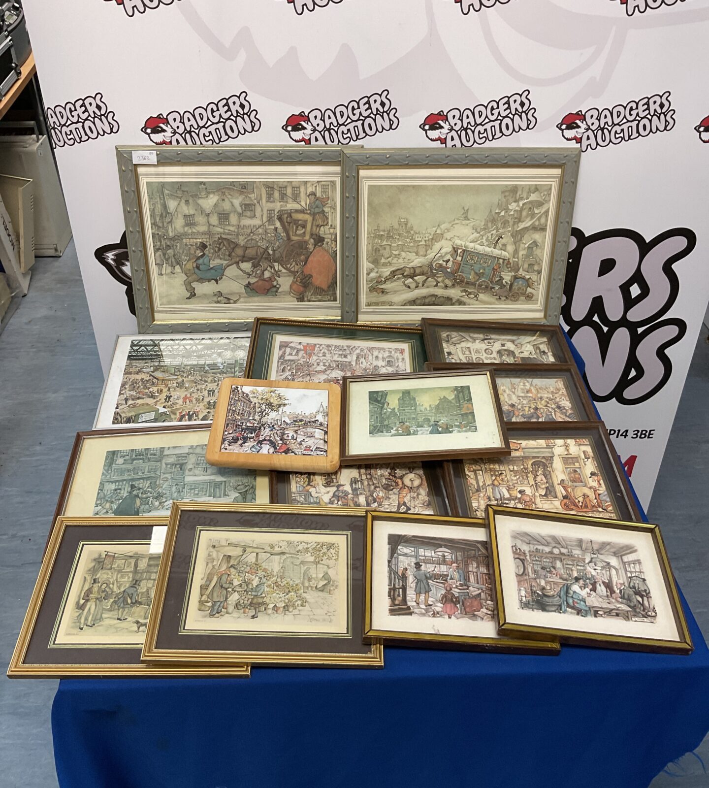 Collection of framed anton pieck prints
