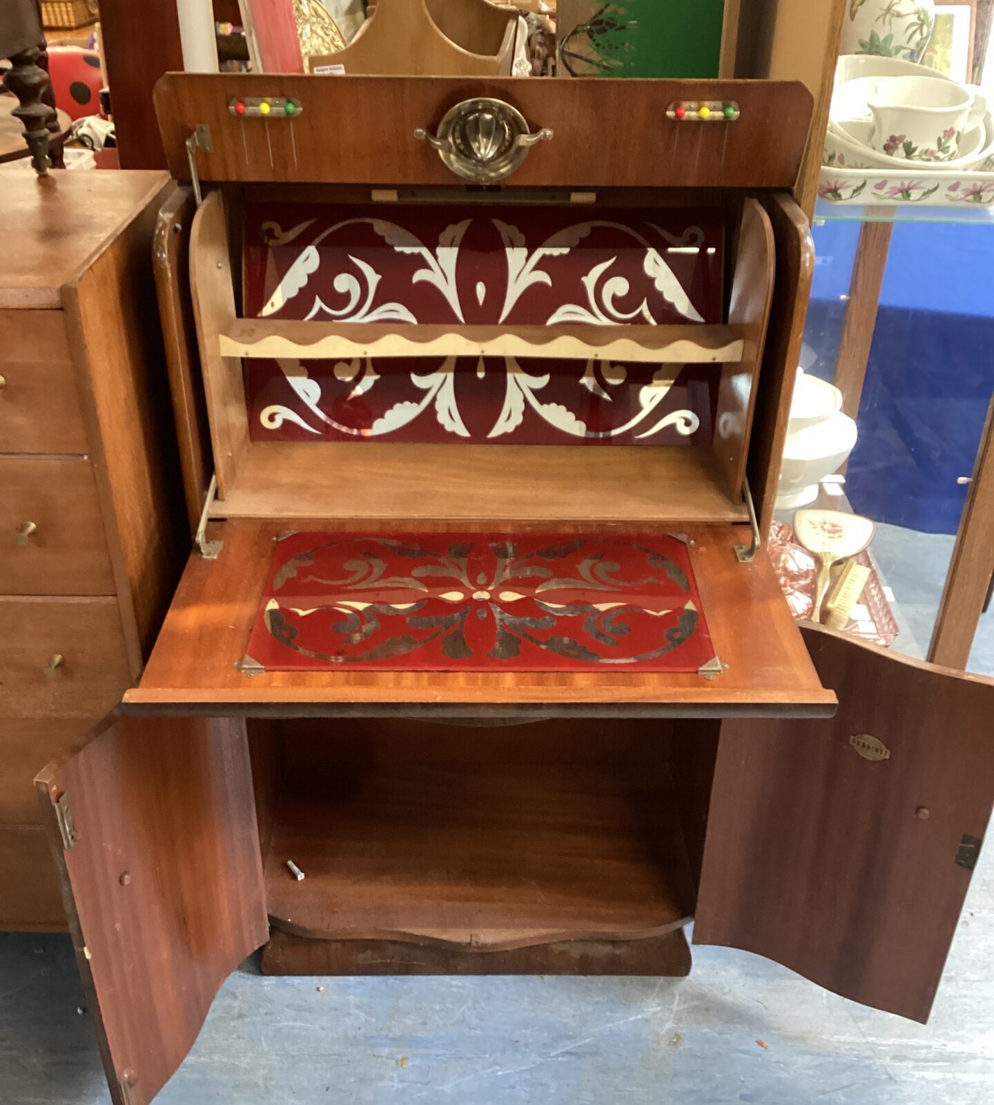 Vintage Walnut Cocktail Cabinet