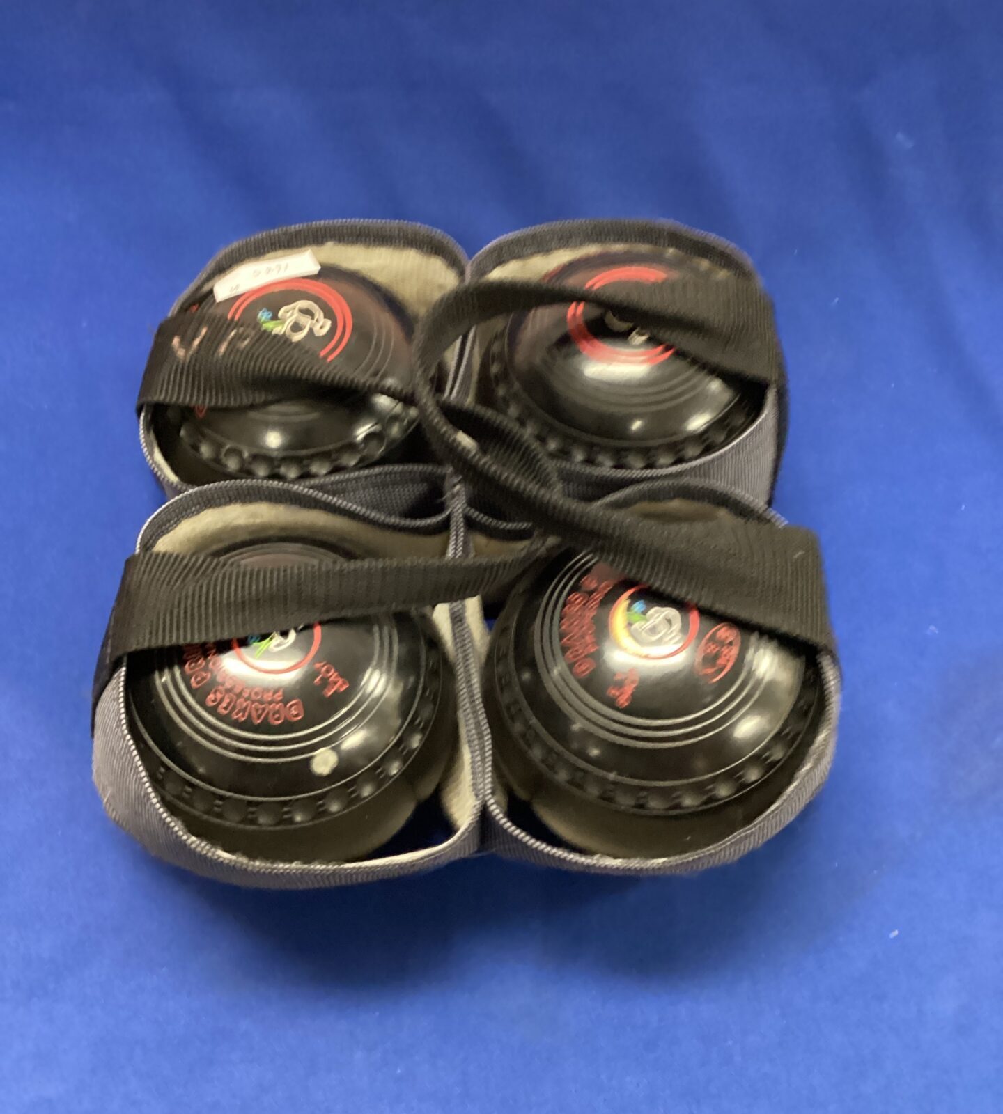 Set of four drakes pride lawn bowls