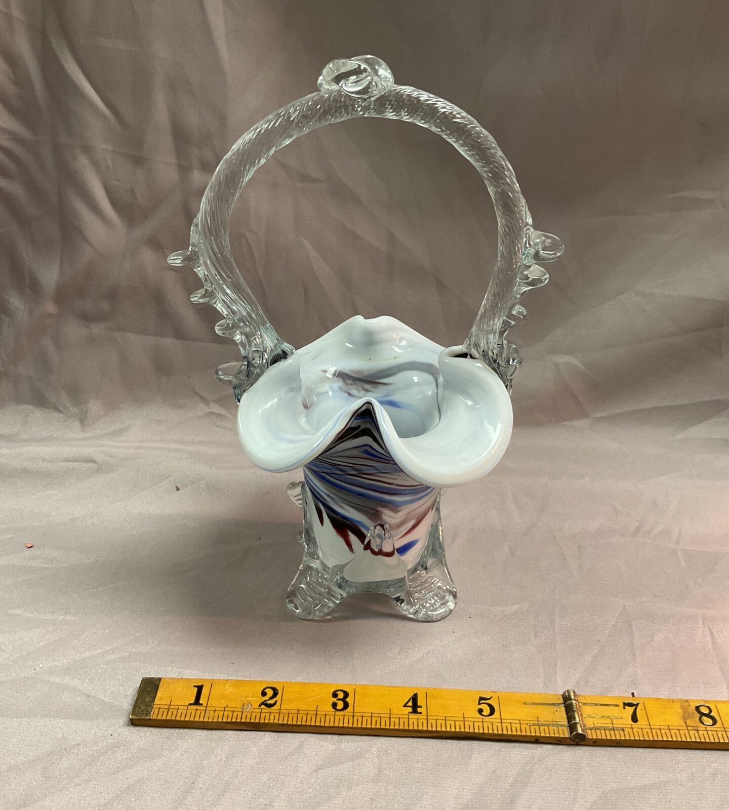 Vintage Murano basket vase