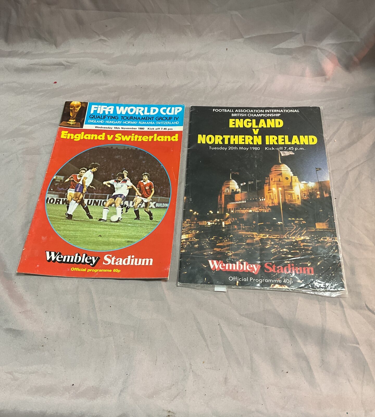 england vs northern ireland 1980 wembley programme & England Switzerland