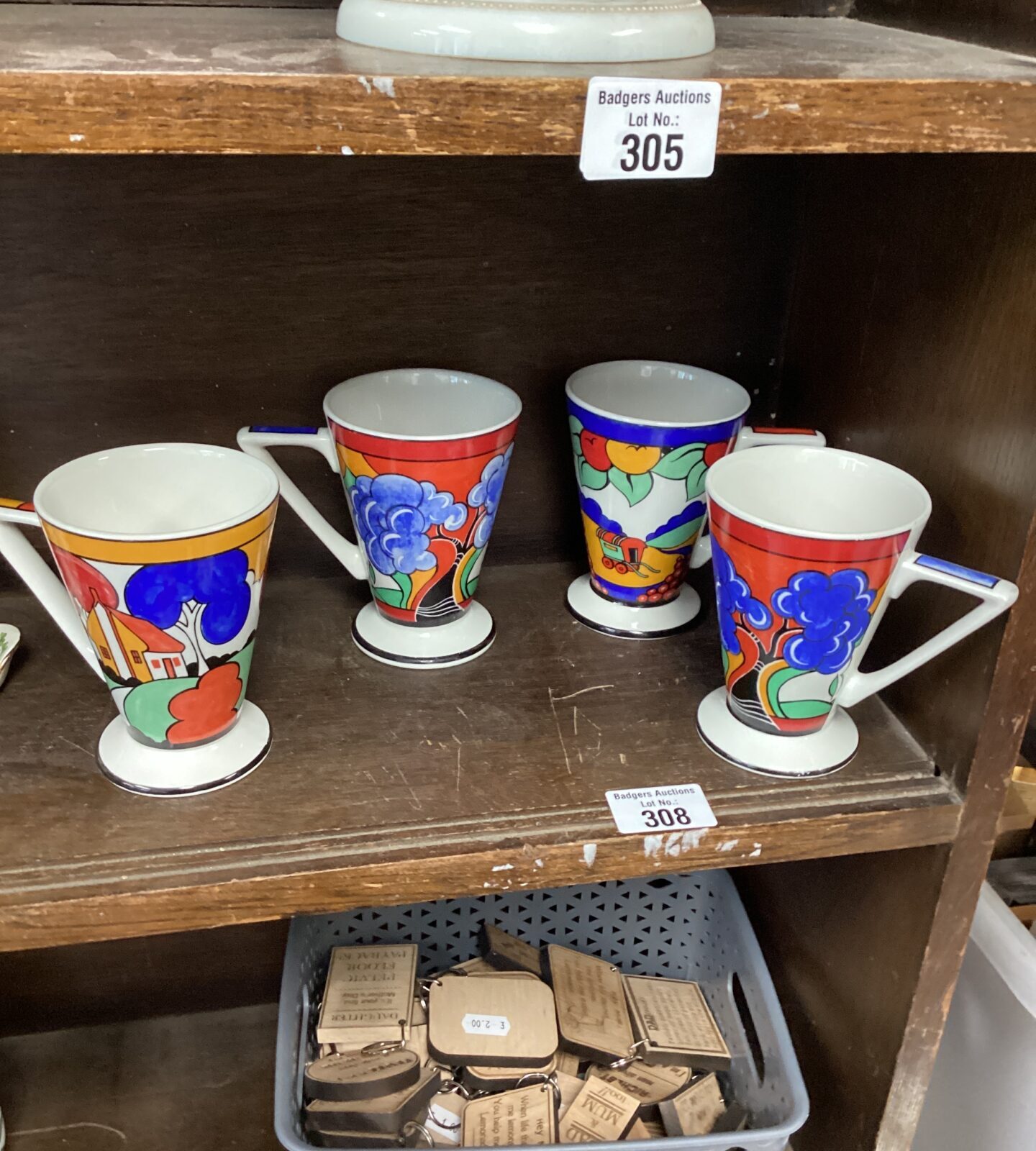 Four Colourful Sadler Mugs