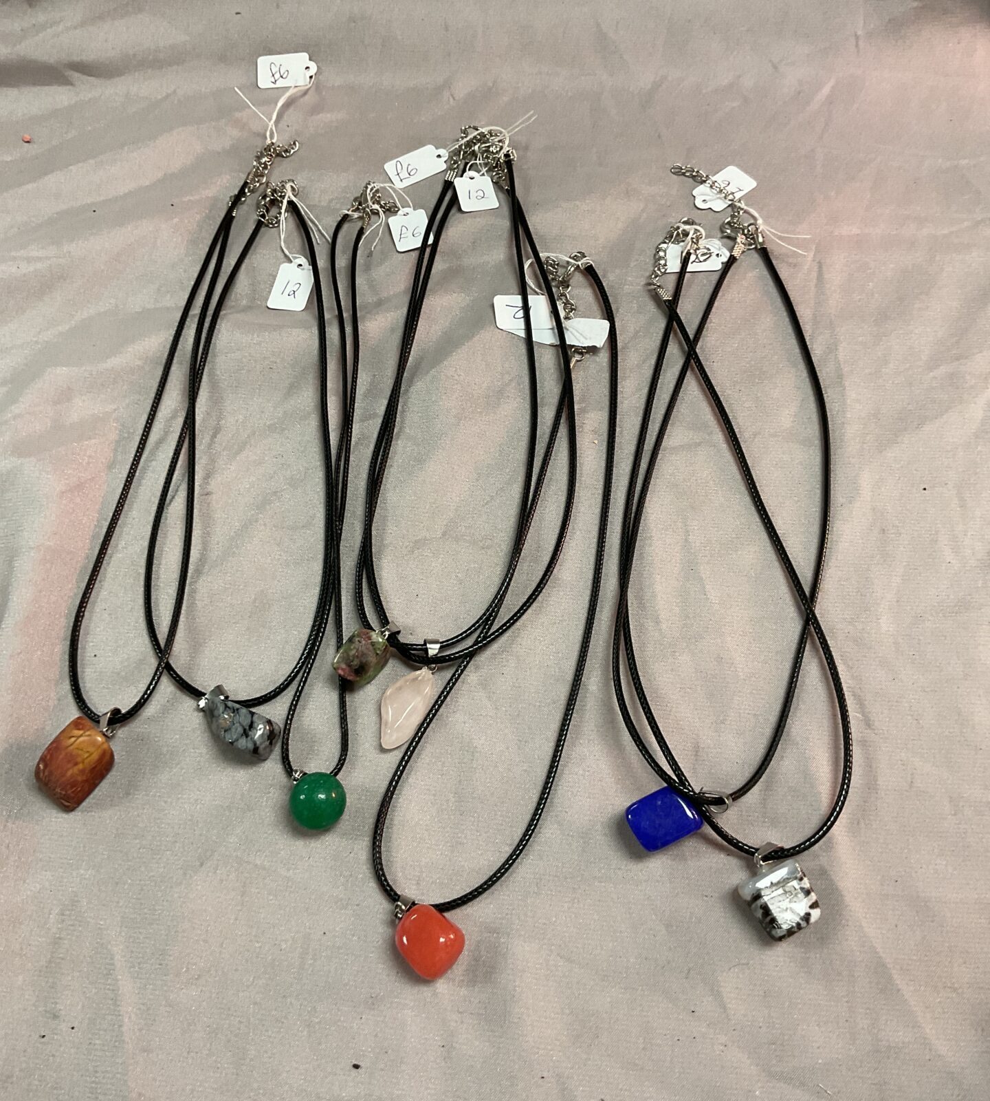 Eight Crystal rope necklaces b