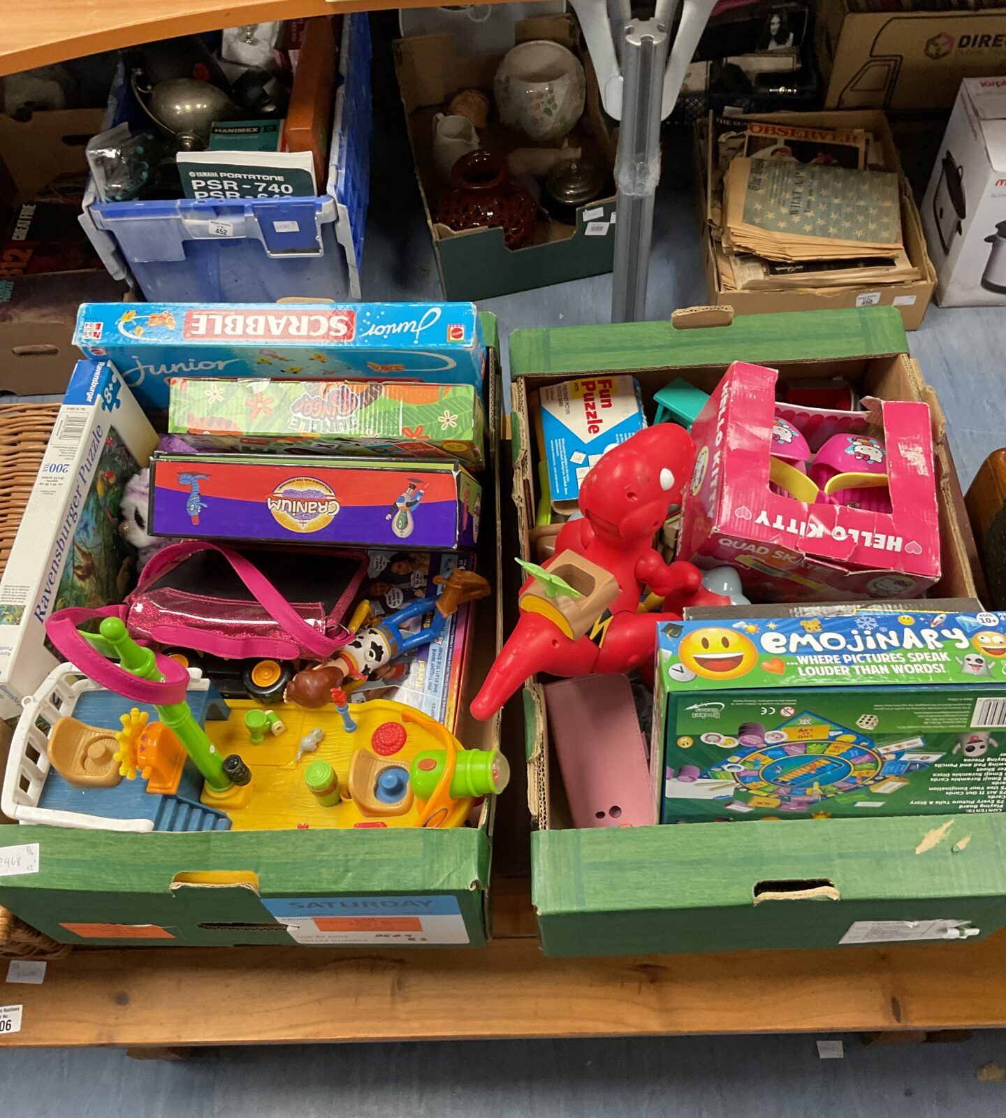 Three boxes of mixed toys inc pj masks
