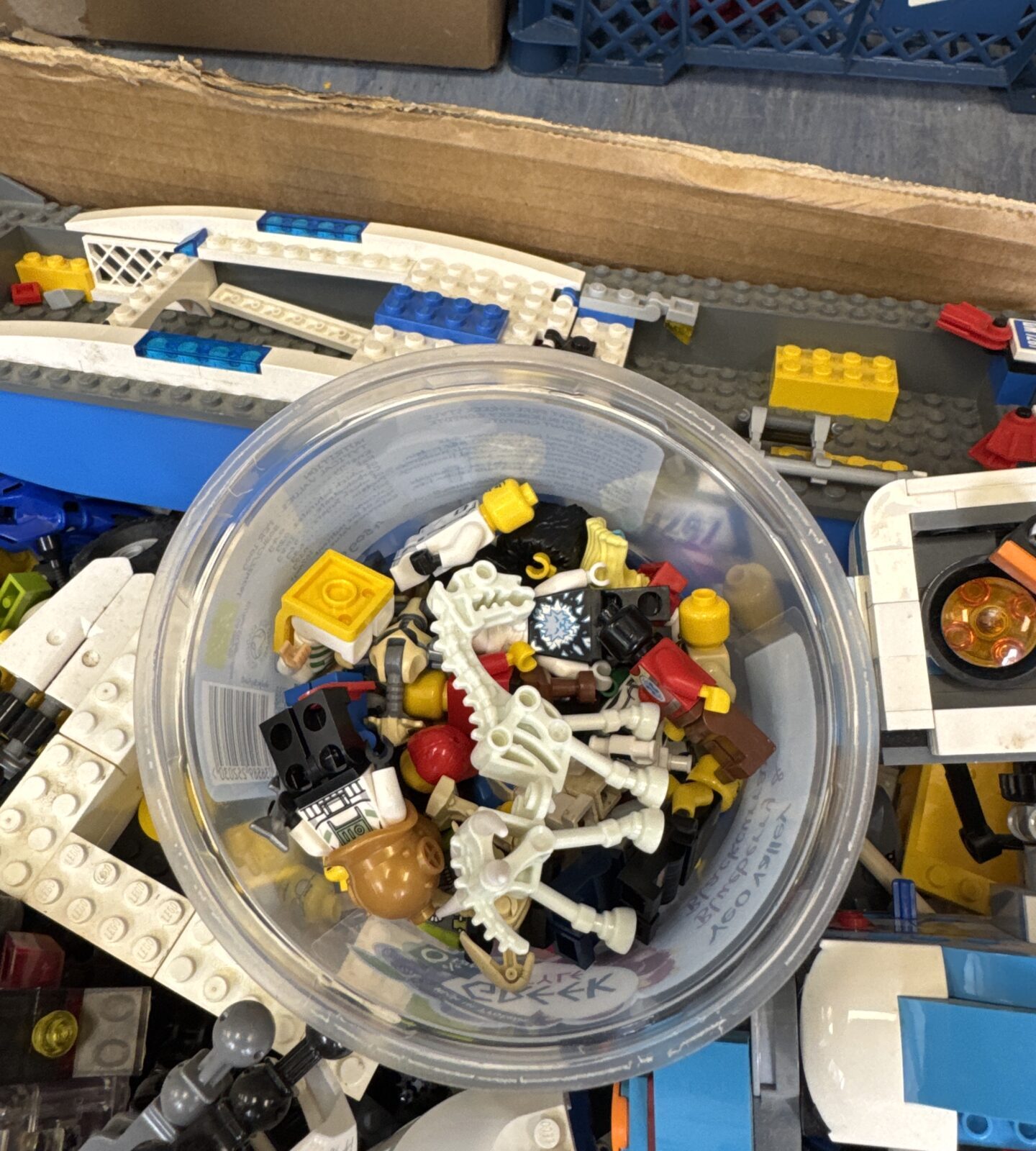 Two boxes of mixed lego including pot of twenty minifigures - Image 2