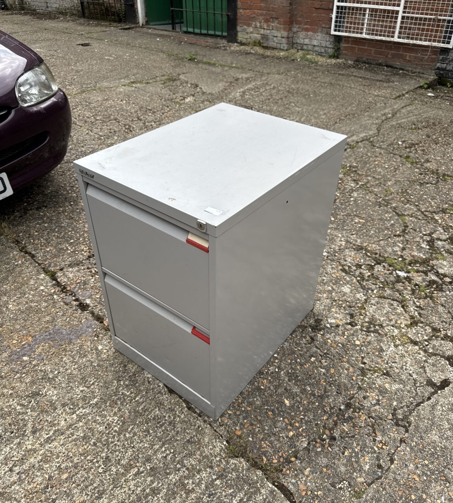 Bisley two drawer paperwork file cabinet