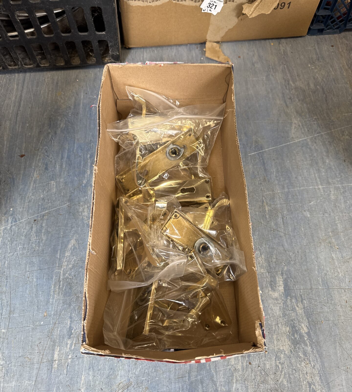5 pairs of brass door handles