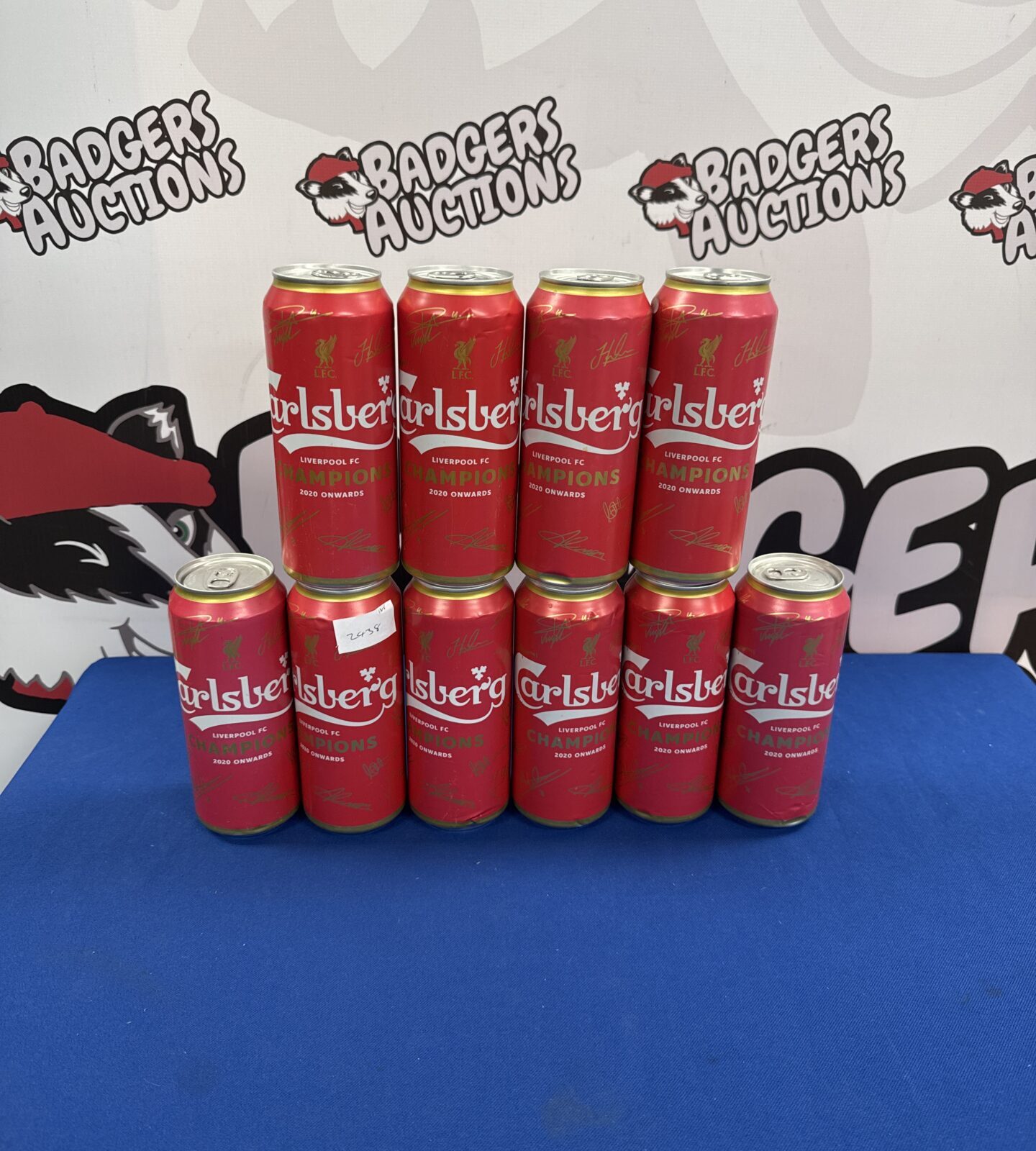 Ten special edition Liverpool champions of Europe 2020 cans of carlsberg lager