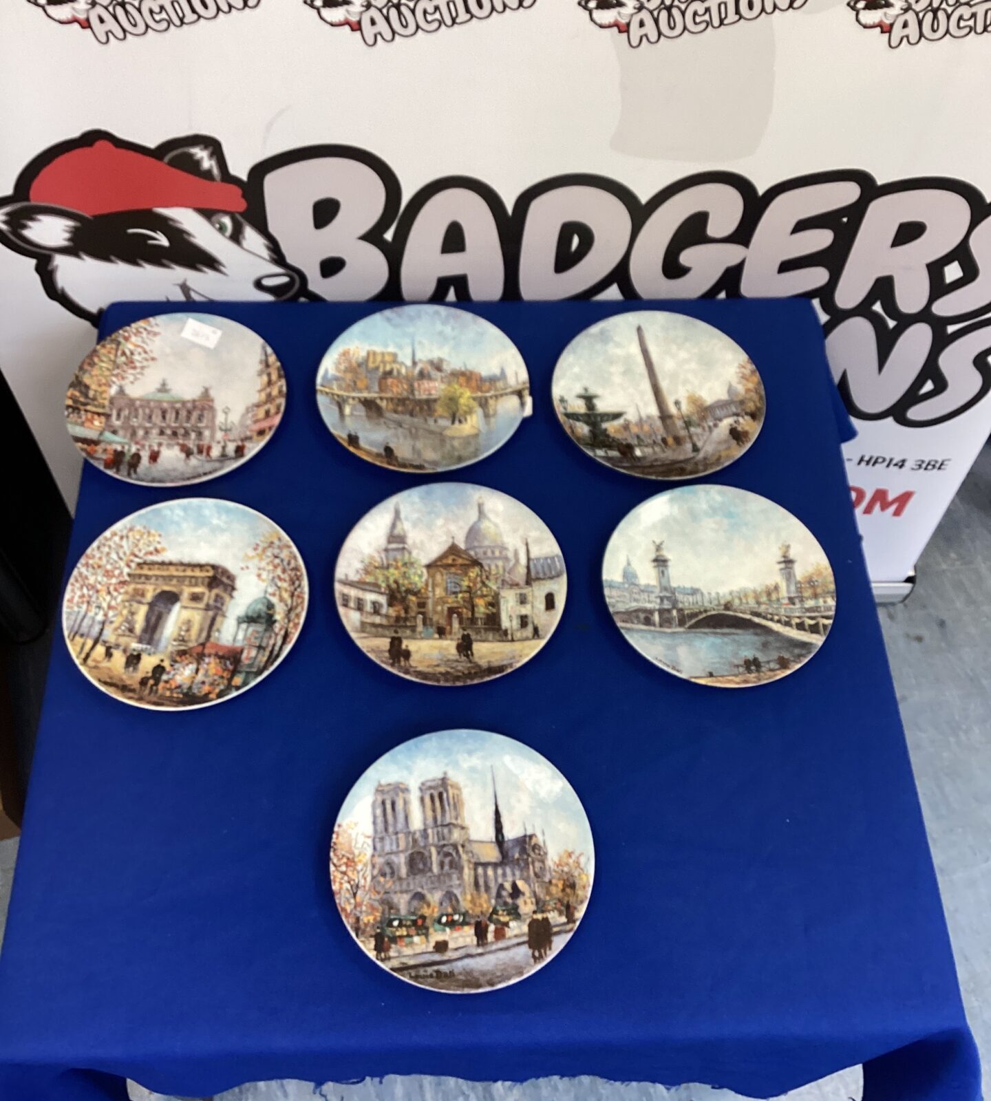 Quantity of Collectable plates depicting French landmarks