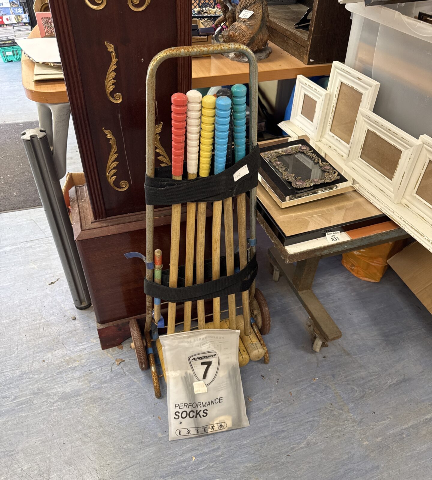 Vintage garden croquet set (hoops in bag)