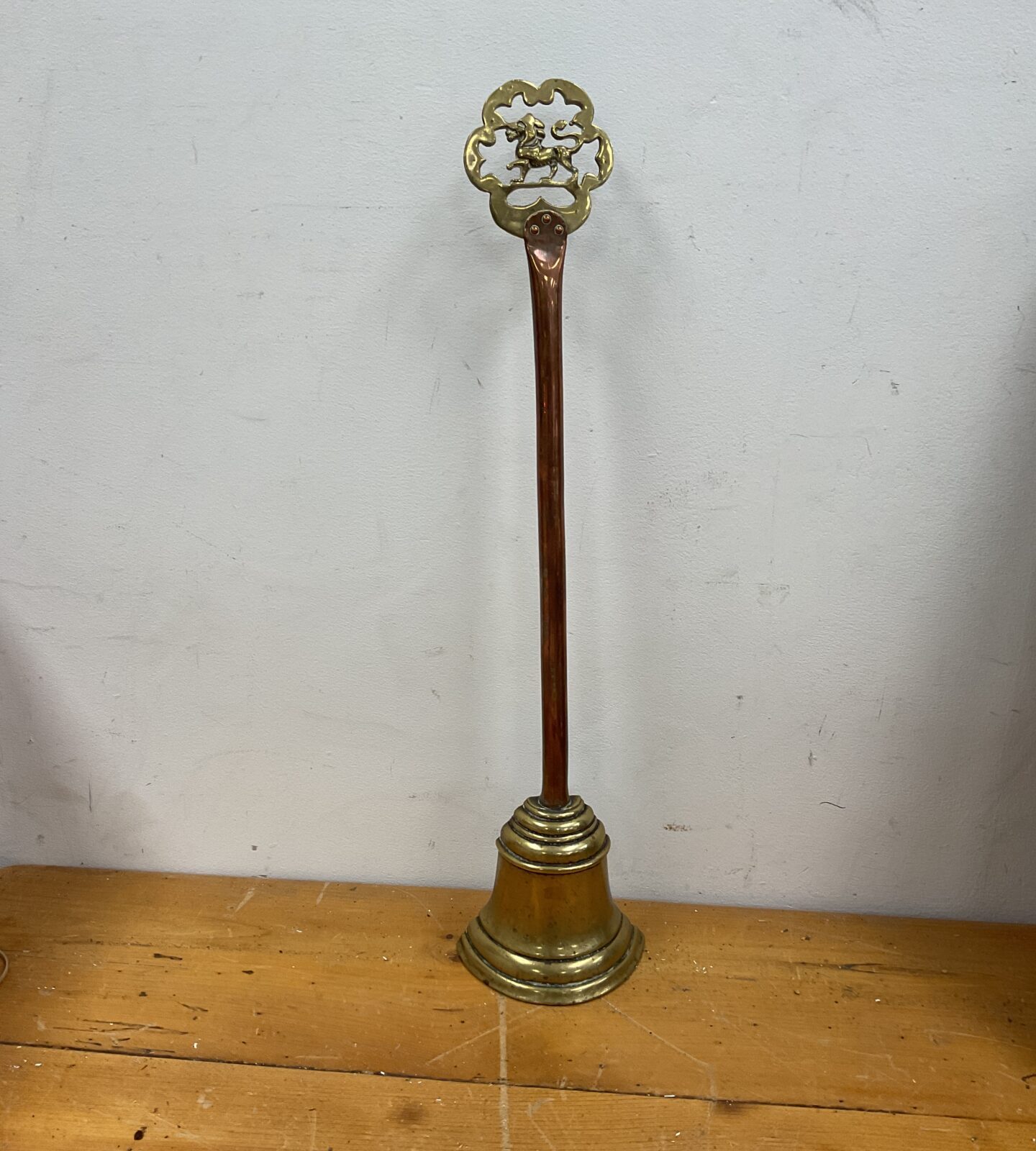 Brass and copper victorian door stop