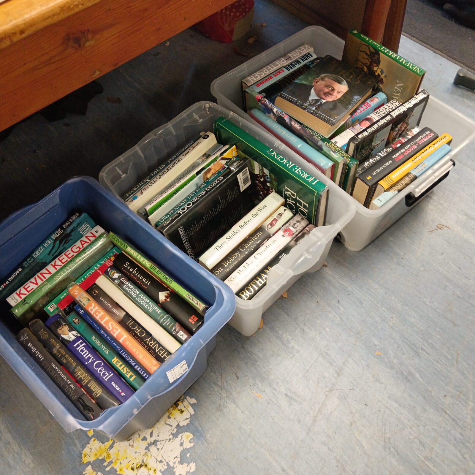 Three boxes of sport related books, mainly horse racing