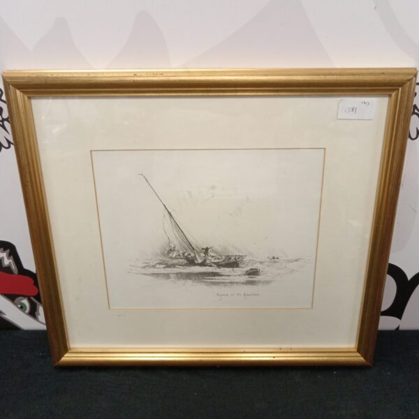martyn mackrill born 1962 nautical etching aground on the hohenhorn
