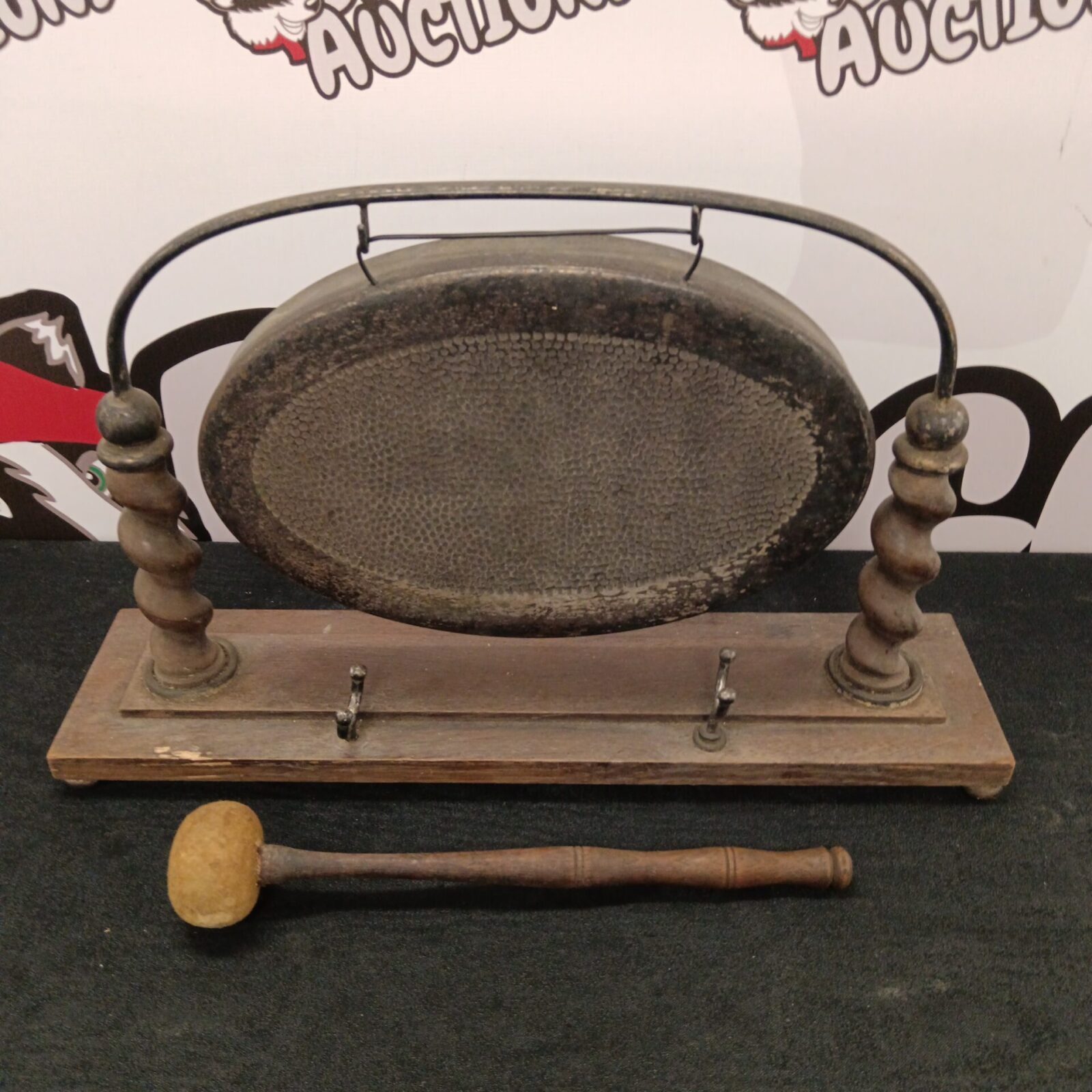 Antique silver plate gong