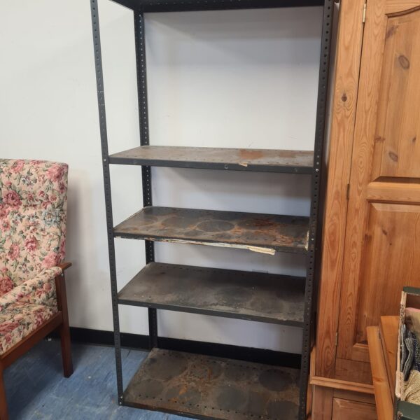 Grey metal five tier racking unit