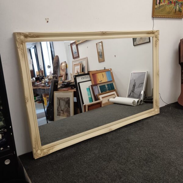 Very large french style over mantle mirror
