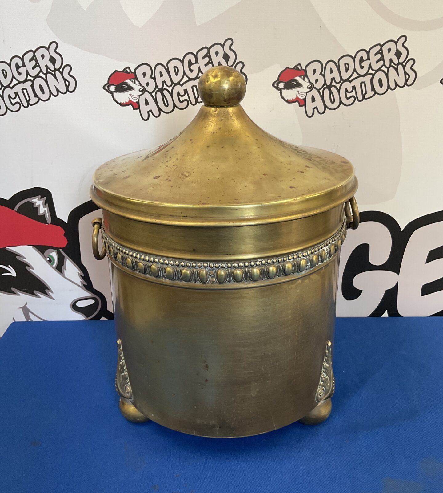 1920s brass coal kindling bucket