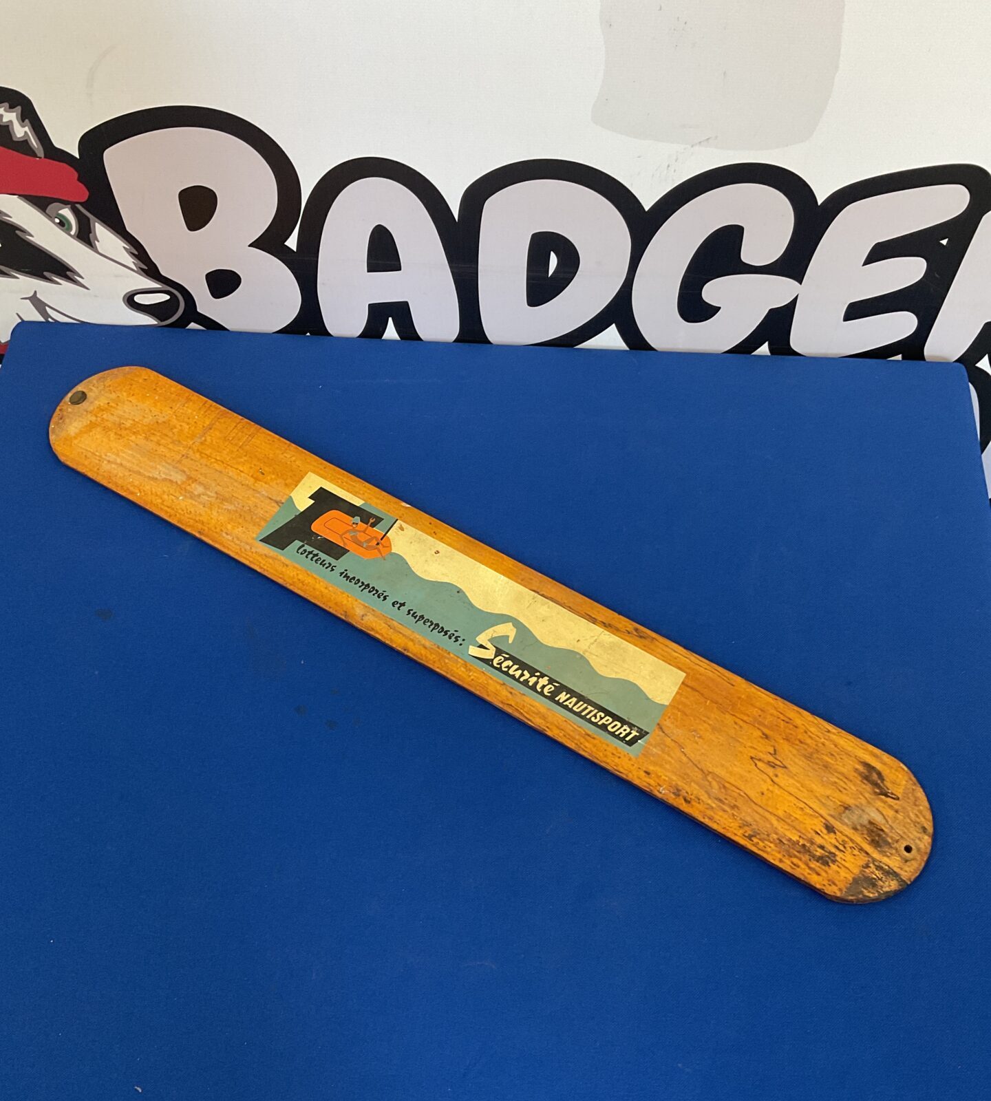 Vintage wooden french water sports sign
