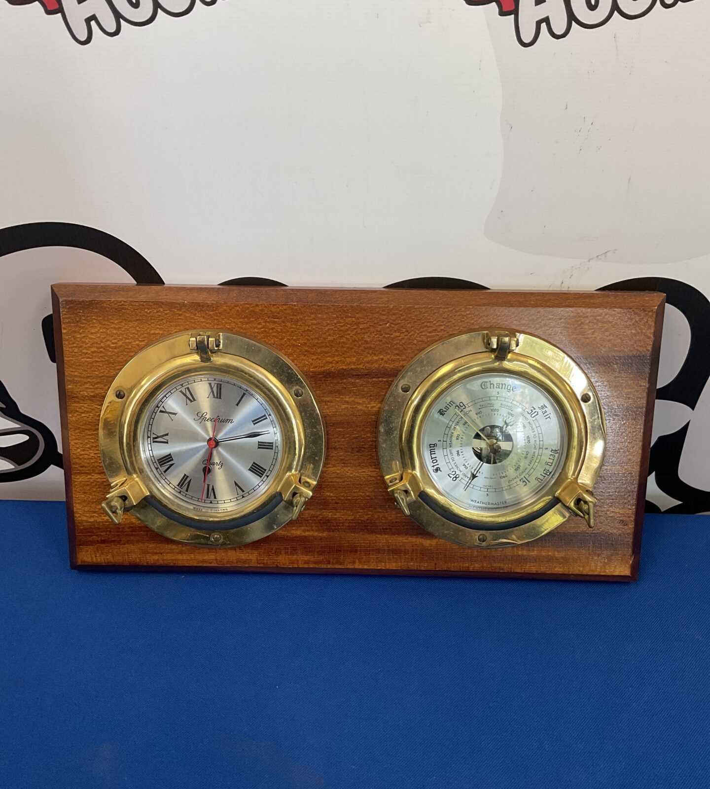 Spectrum quartz ships porthole wall click barometer