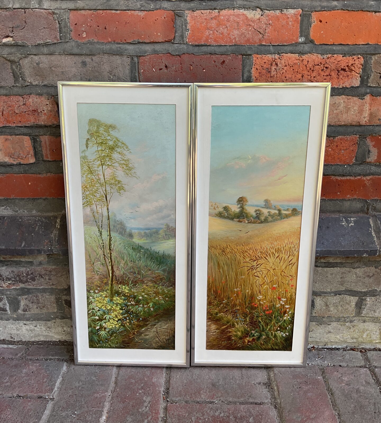 Pair of larpent roberts signed oil paintings of country scenes