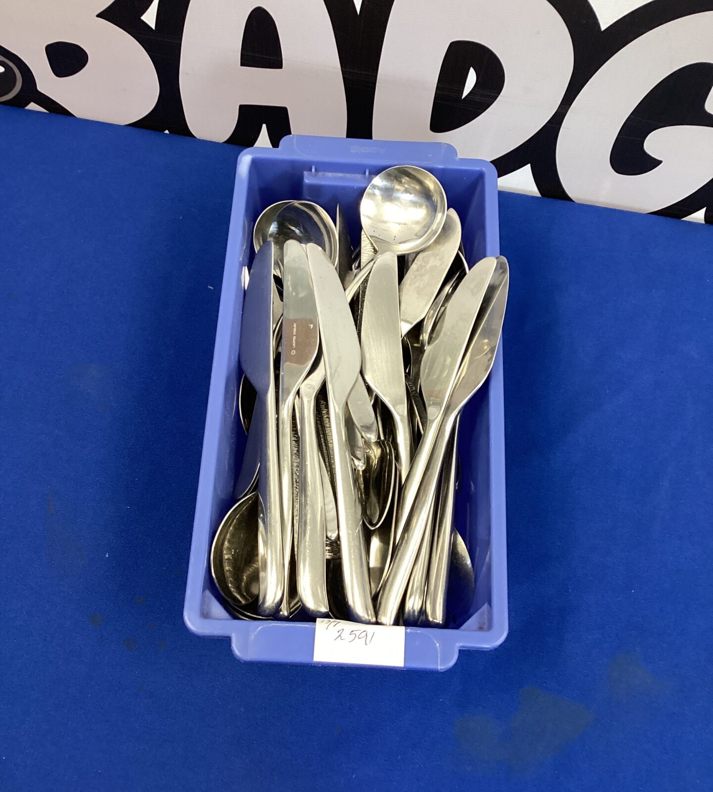 Box of stainless steel cutlery