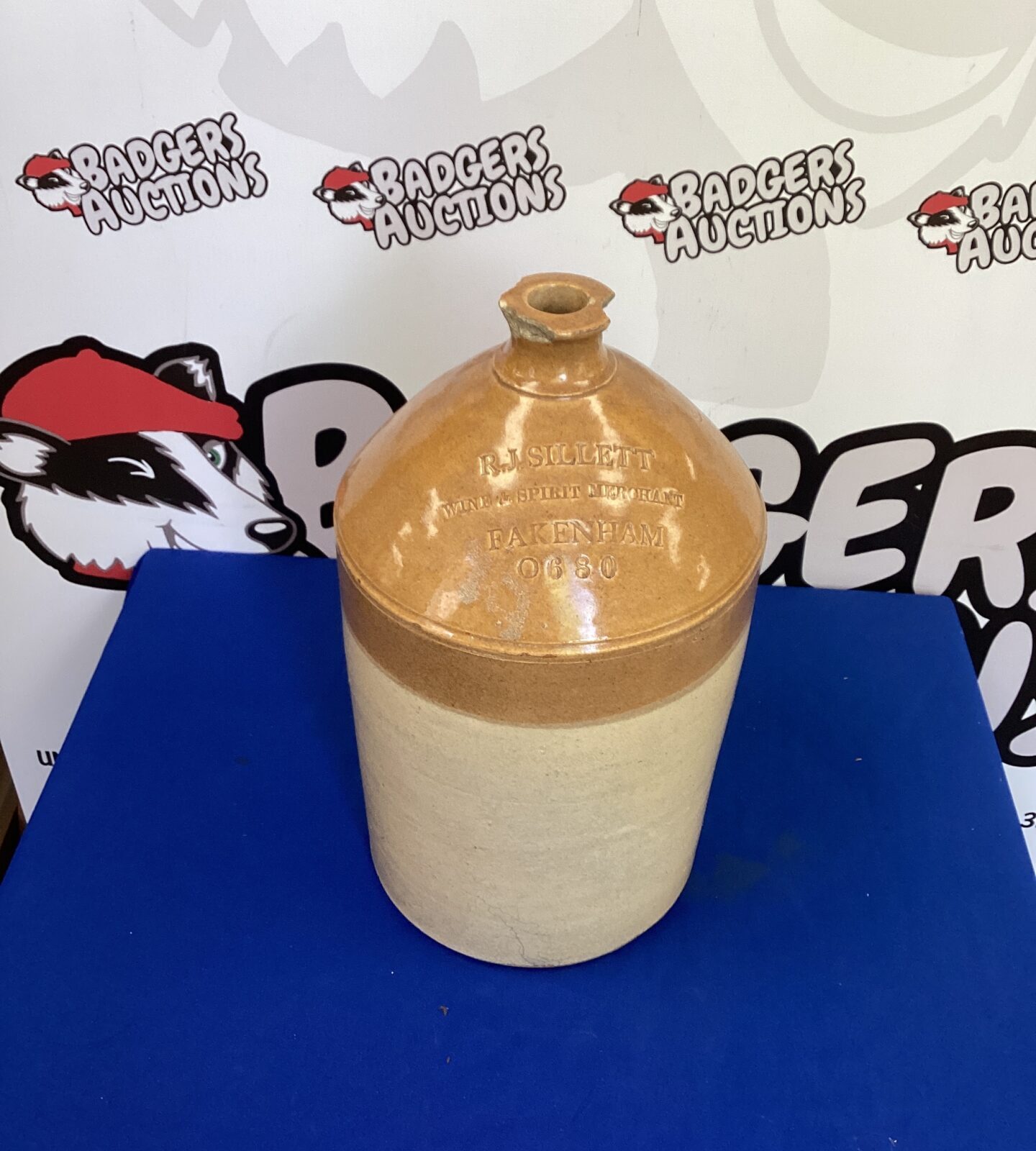Vintage Earthenware RJ Sillett Flagon