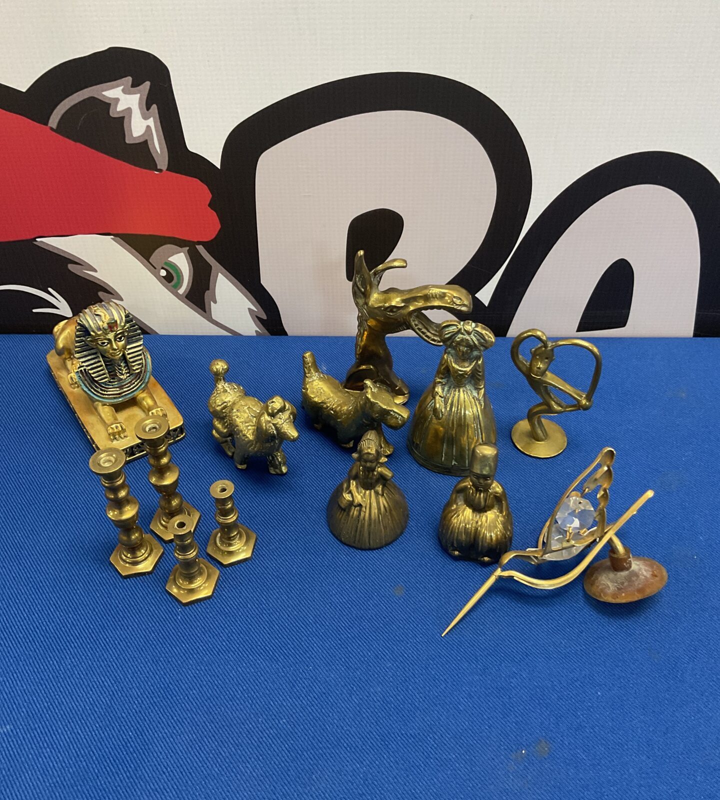 Selection of brass animals & bells