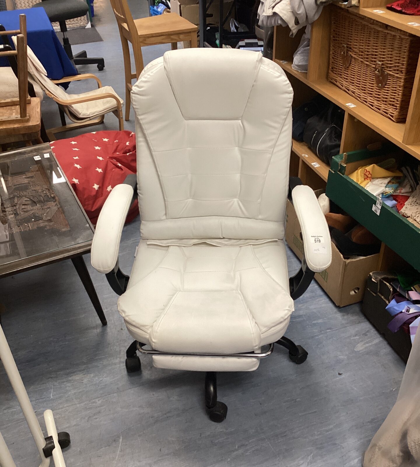 White swivel massage chair