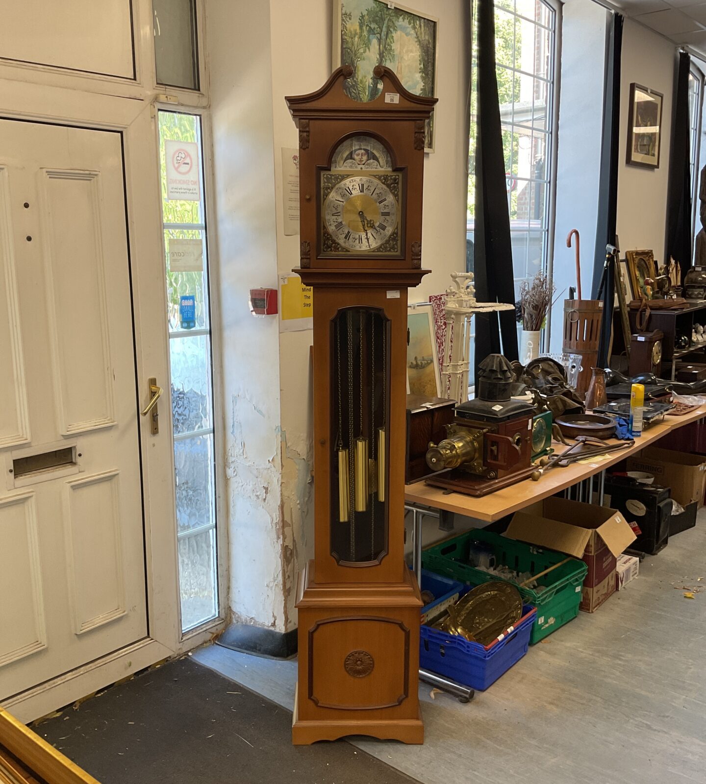 Grandfather clock with weights & pendulum