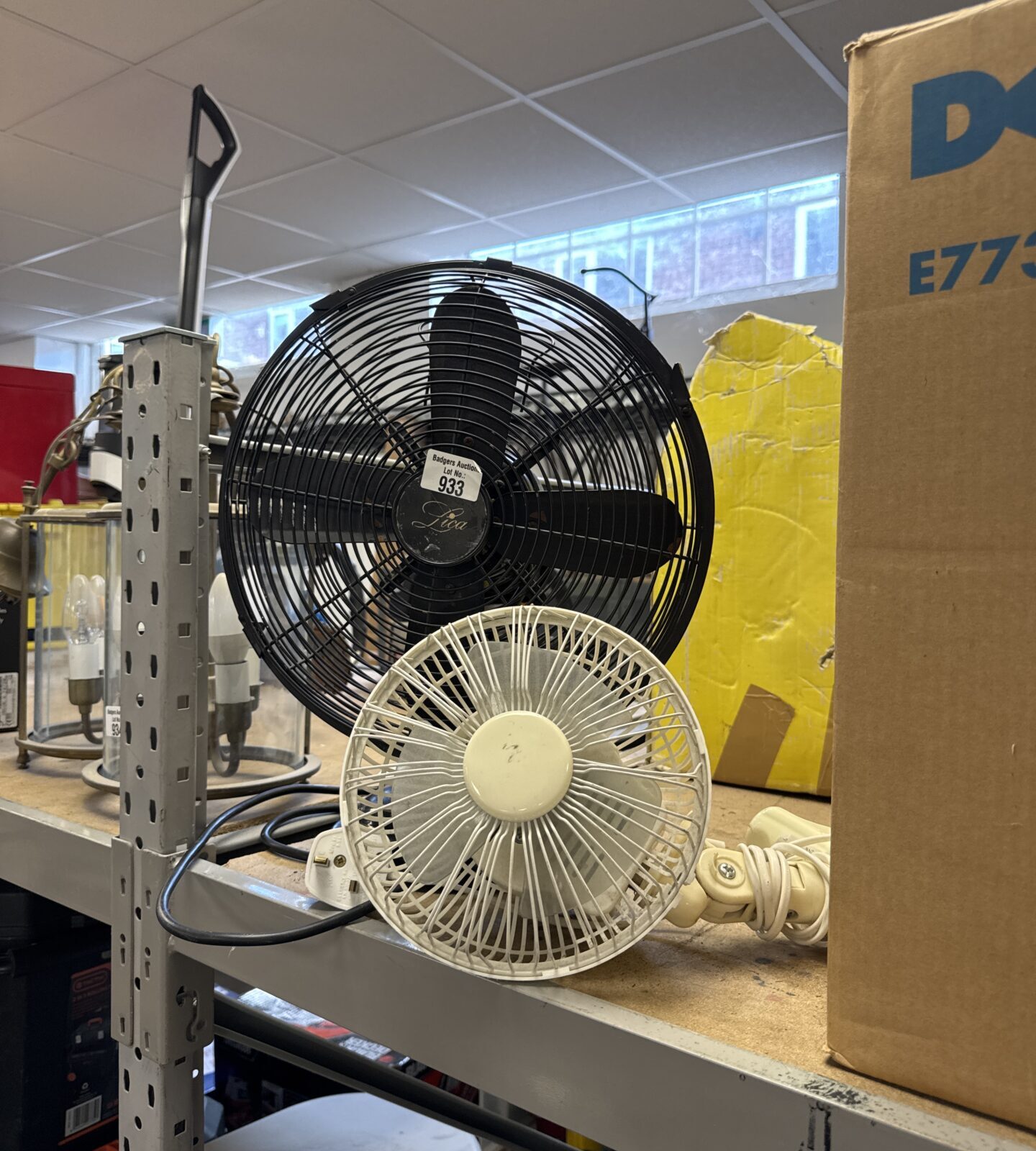 Vintage lica desk fan with Homebase bench clamp fan