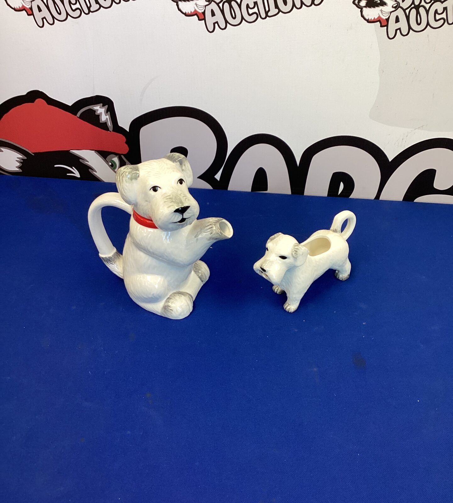 Porcelain Dog Tea Pot with milk jug