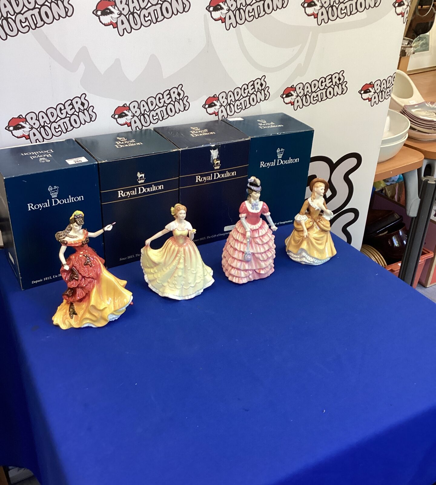Four Royal Doulton Figurines with Boxes