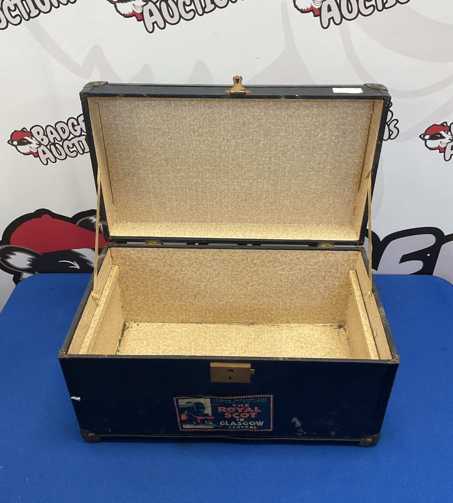 Vintage childs travel trunk with the royal scot stickers - Image 2