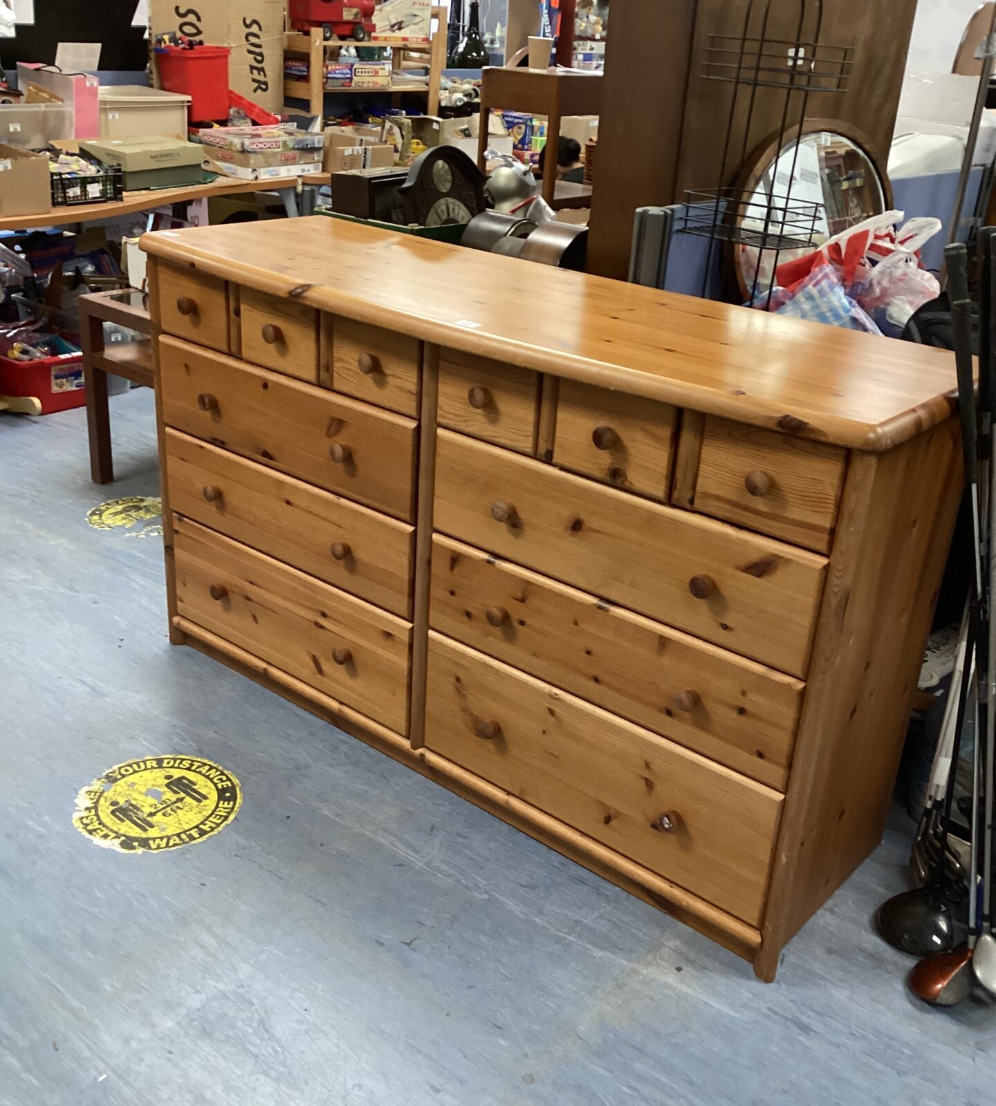 Large Pine Sideboard L62”xH38”xD22”