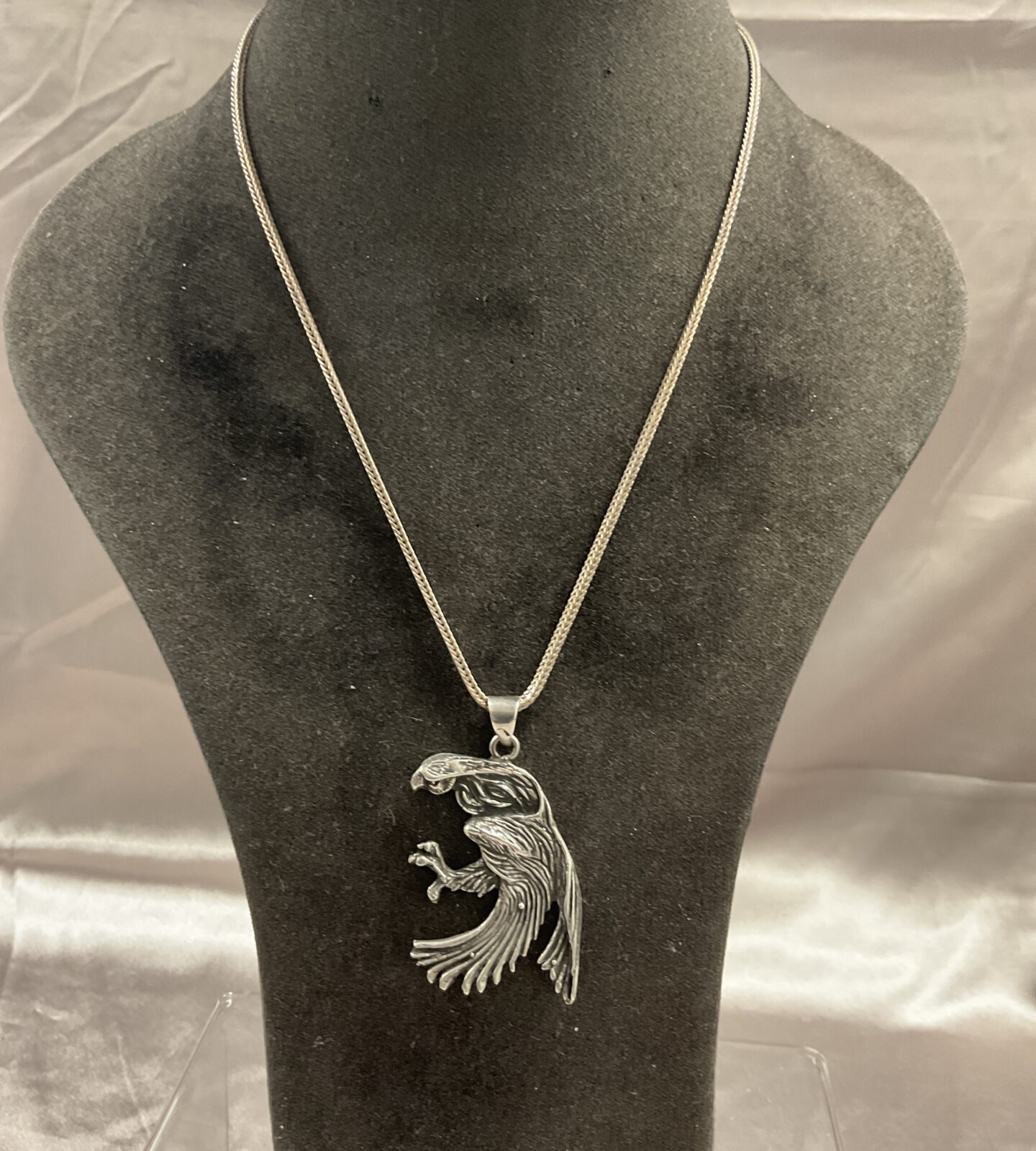 hallmarked silver eagle pendant necklace