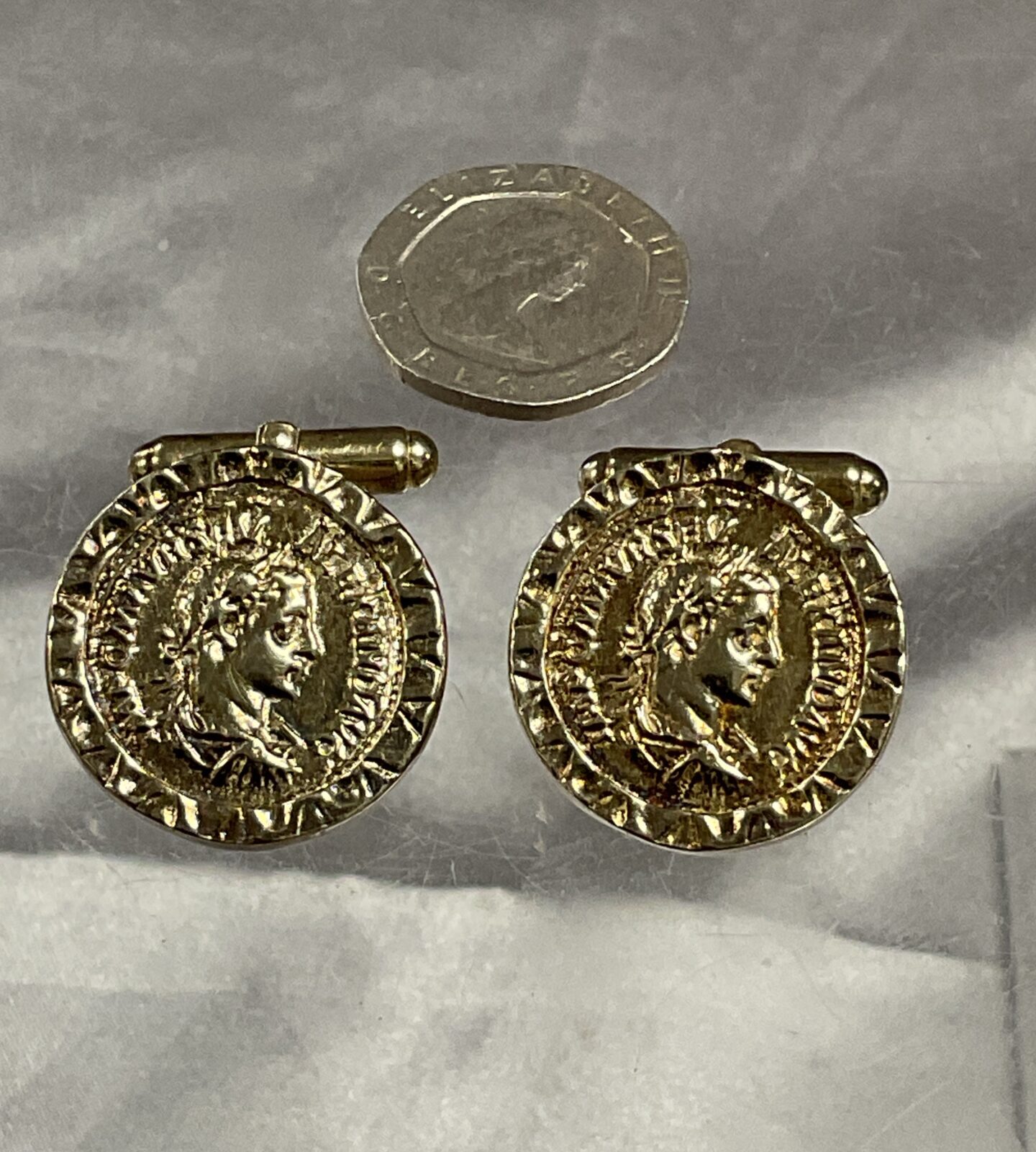 Pair Hallmarked silver gilt cufflinks  16.5g
