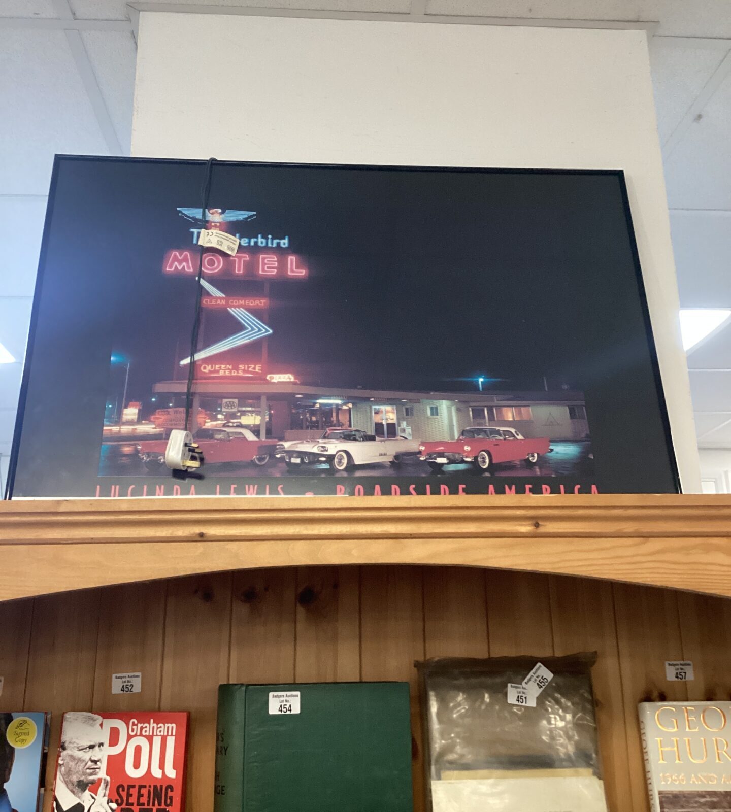 Vintage framed picture of Lucinda lewis thunderbird hotel does not light up