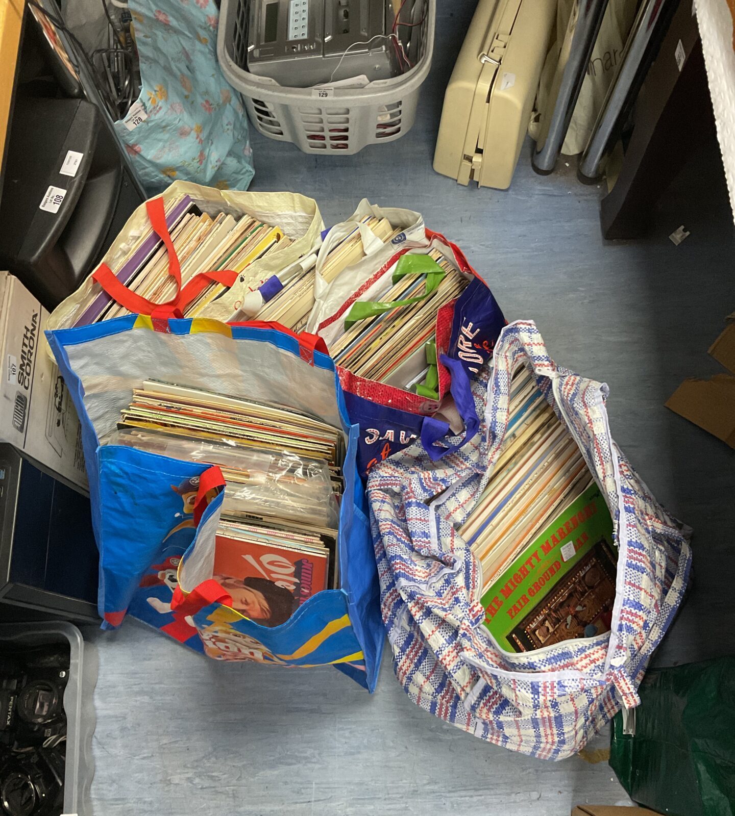 4 large bags of mixed vintage vinyl
