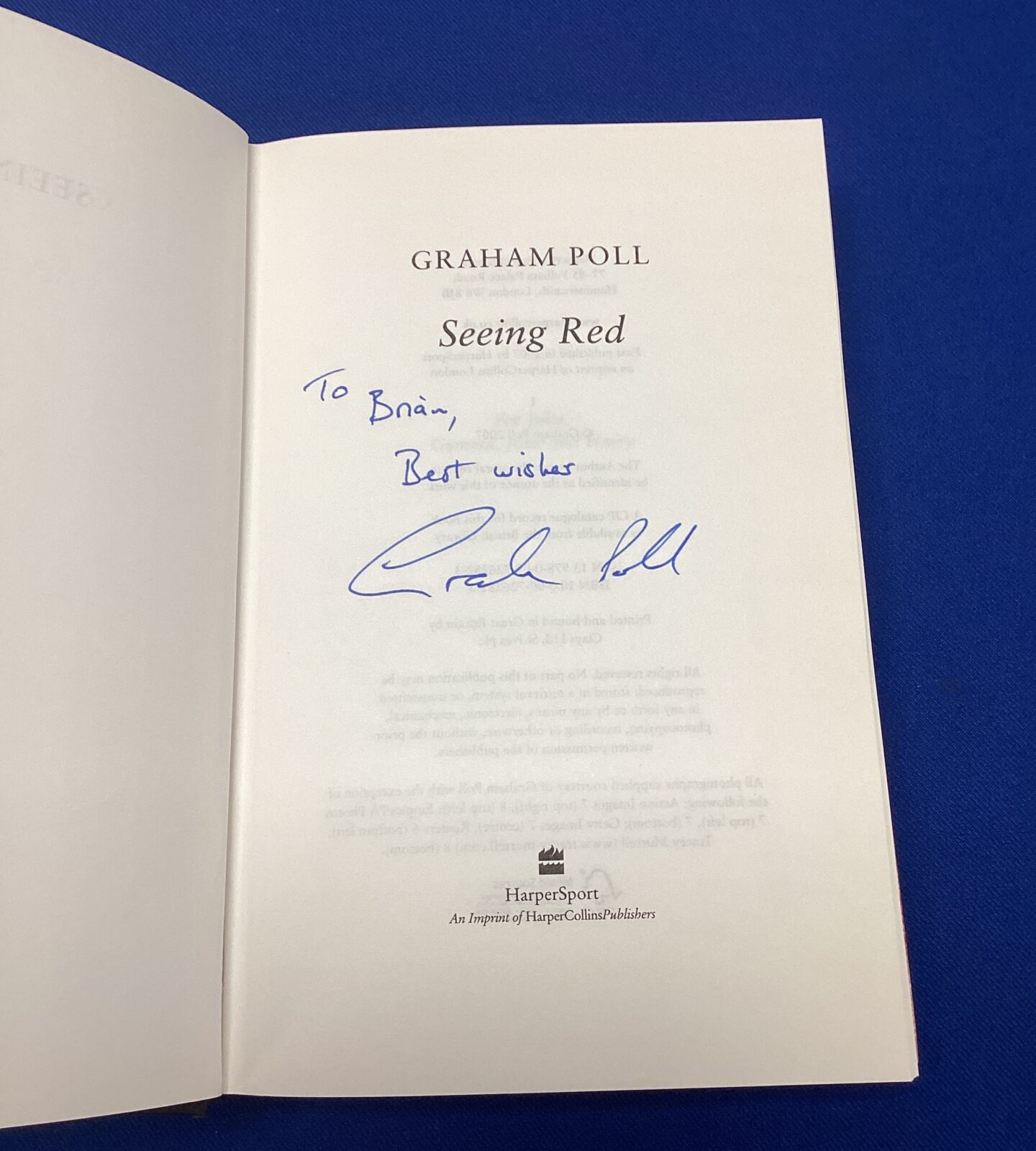 Signed coped of graham poll seeing red - Image 2