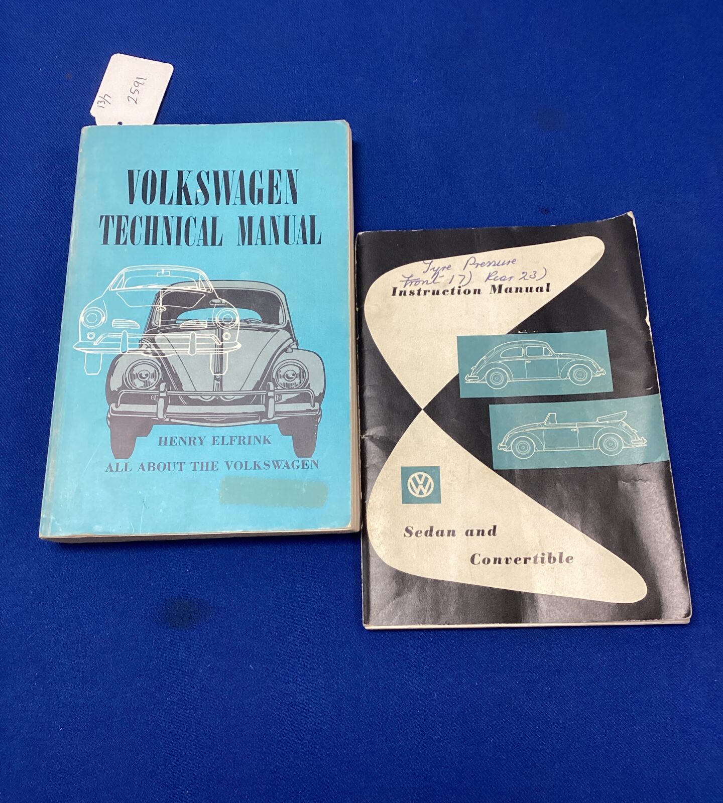 Vintage copies of volkswagen technical manual & sedan and convertible instruction manual
