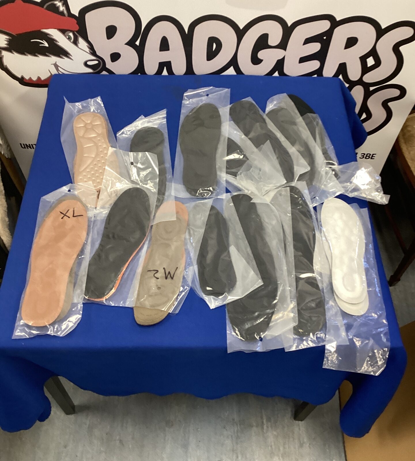 Bag of gel lined inner soles all mixed sizes