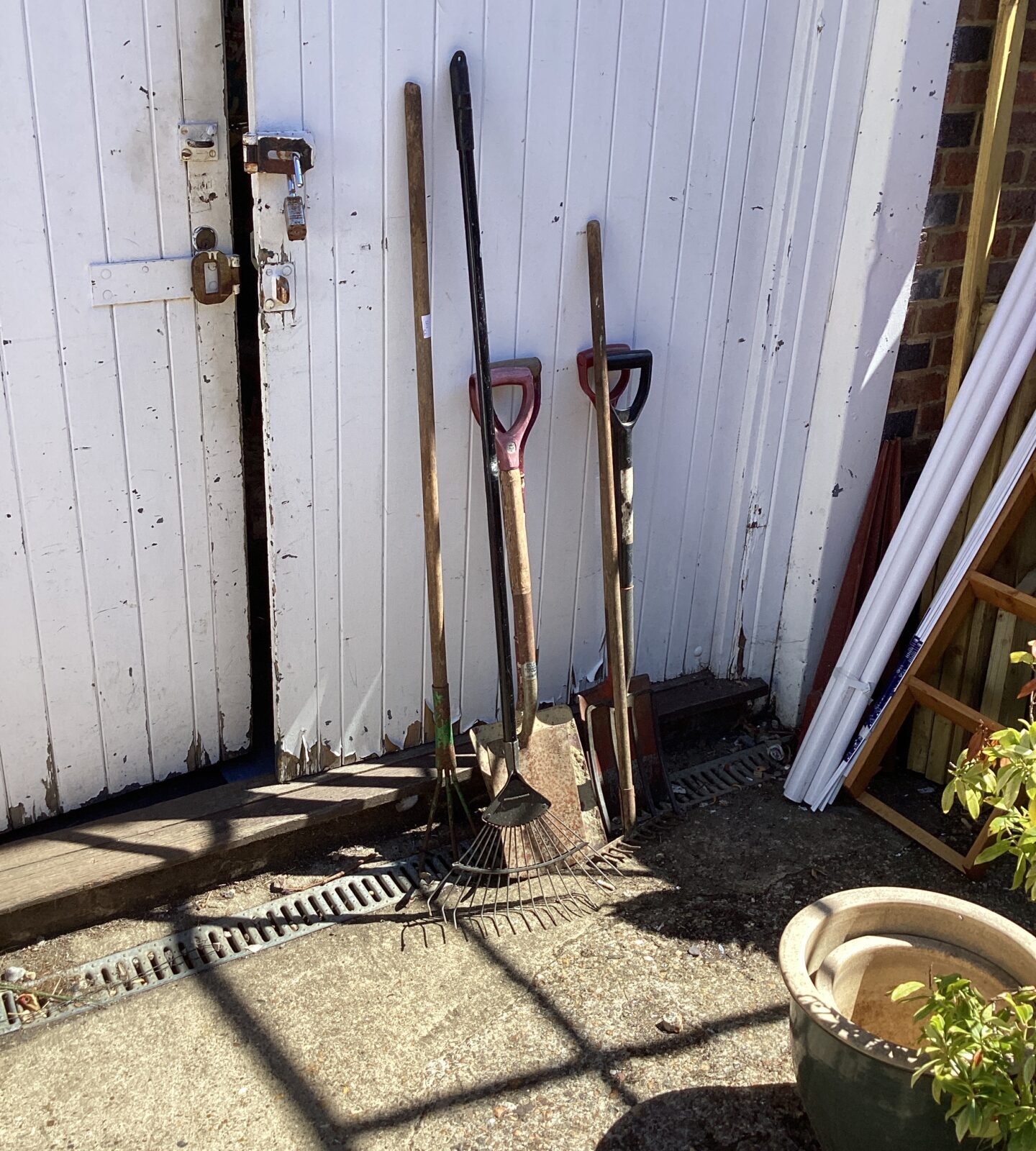Selection of garden hand tools